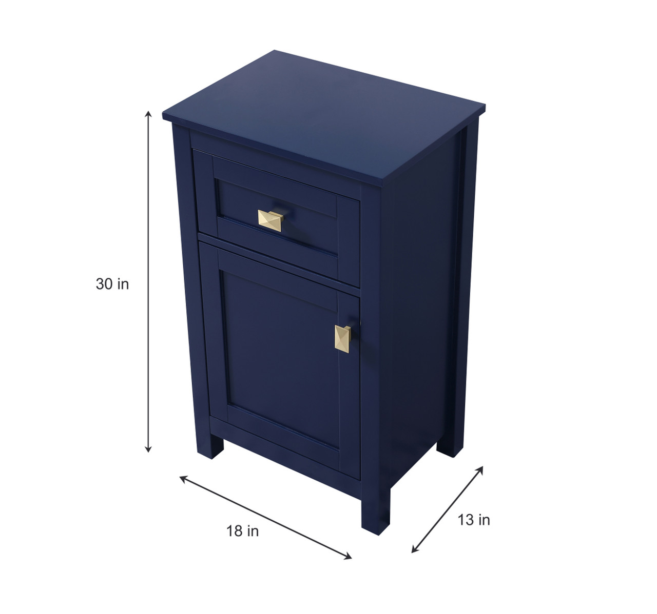 ELEGANT KITCHEN AND BATH SC011830BL 18 Inch Wide Bathroom Storage Freedstanding Cabinet In Blue ELEGANT KITCHEN AND BATH SC011830BL 18 Inch Wide Bathroom Storage Freedstanding Cabinet In Blue