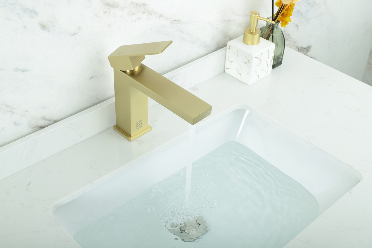 ELEGANT KITCHEN AND BATH FAV-1001BGD Jakob Single Hole Single Handle Bathroom Faucet in Brushed Gold ELEGANT KITCHEN AND BATH FAV-1001BGD Jakob Single Hole Single Handle Bathroom Faucet in Brushed Gold