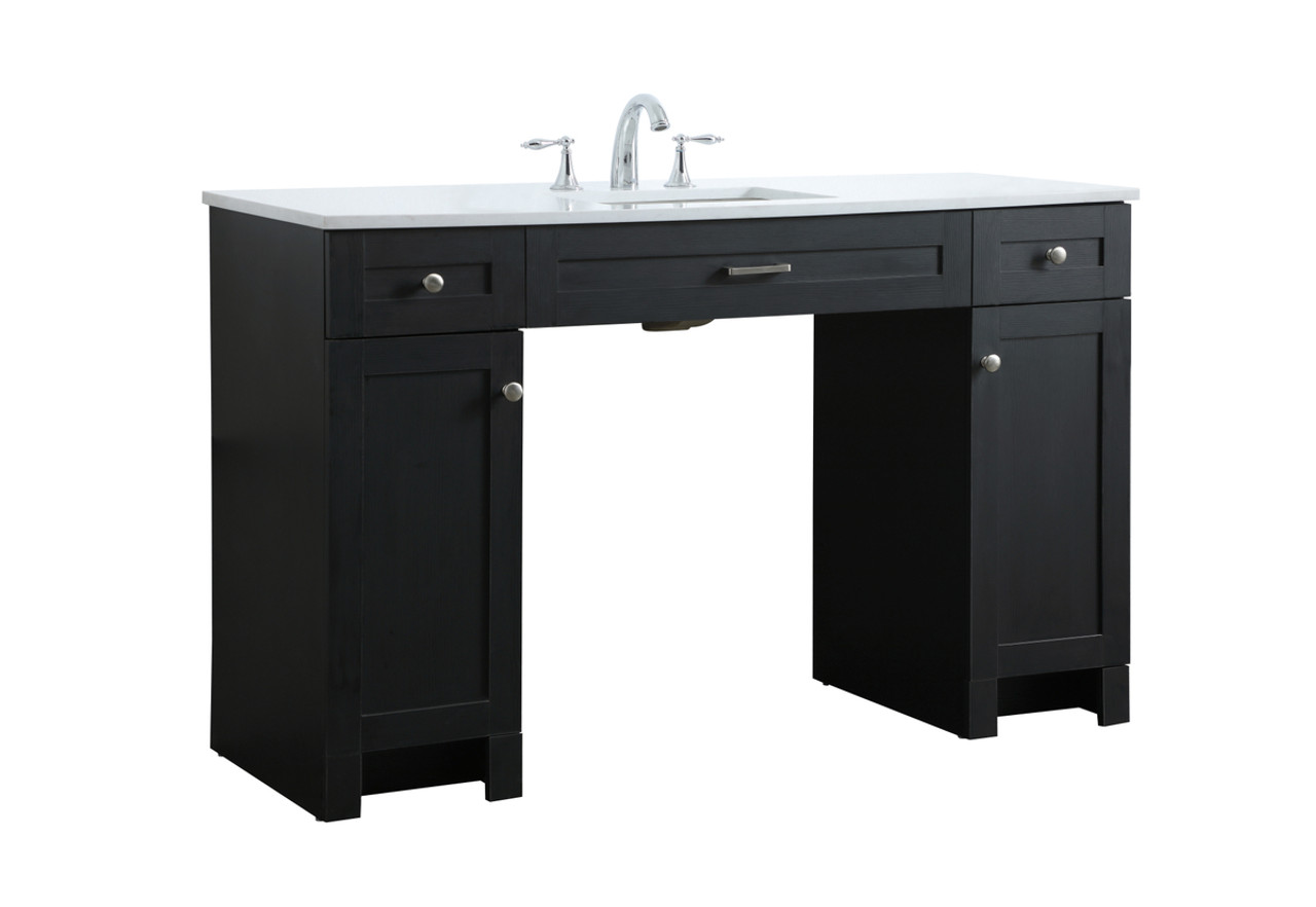 ELEGANT KITCHEN AND BATH VF14954MBK 54 Inch ADA Compliant Bathroom Vanity In Black