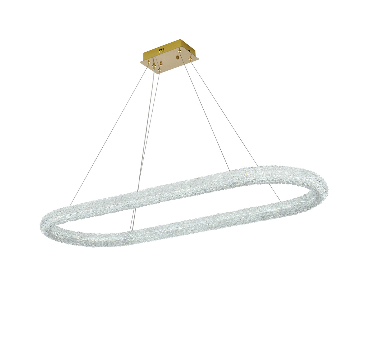 ELEGANT LIGHTING 3800D50L1SG Bowen 51 inch Adjustable LED Chandelier in Satin Gold