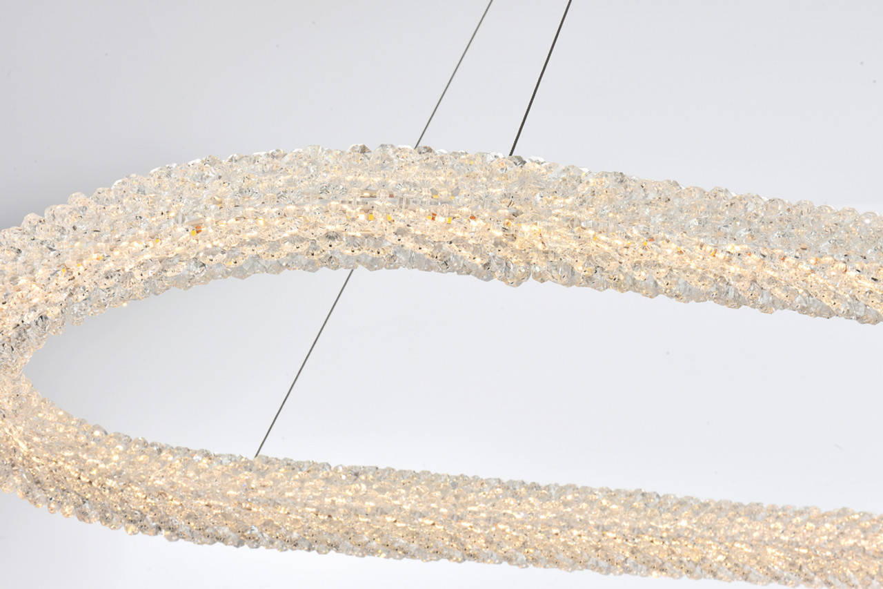 ELEGANT LIGHTING 3800D50L1SG Bowen 51 inch Adjustable LED Chandelier in Satin Gold