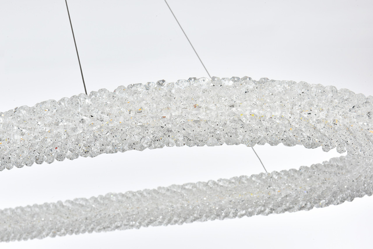 ELEGANT LIGHTING 3800D50L1SG Bowen 51 inch Adjustable LED Chandelier in Satin Gold