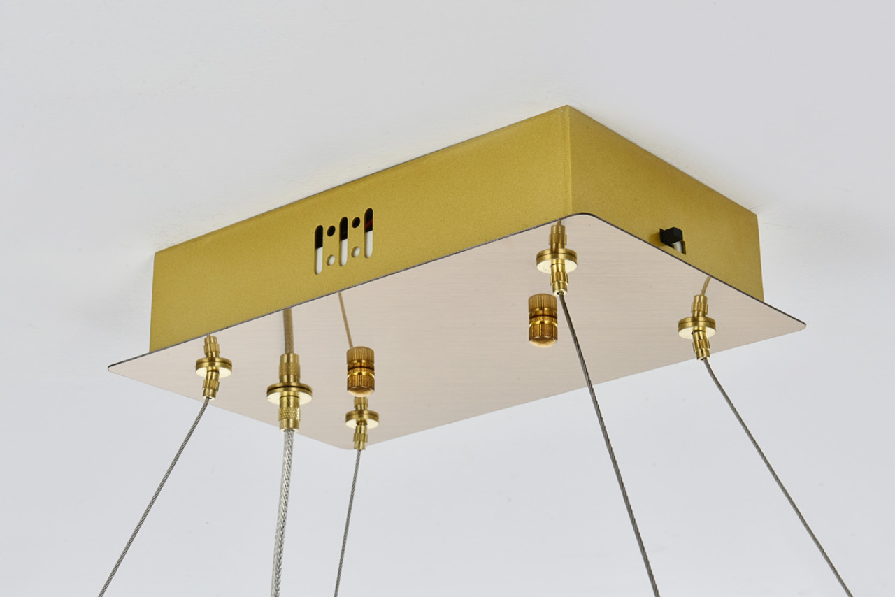 ELEGANT LIGHTING 3800D50L1SG Bowen 51 inch Adjustable LED Chandelier in Satin Gold