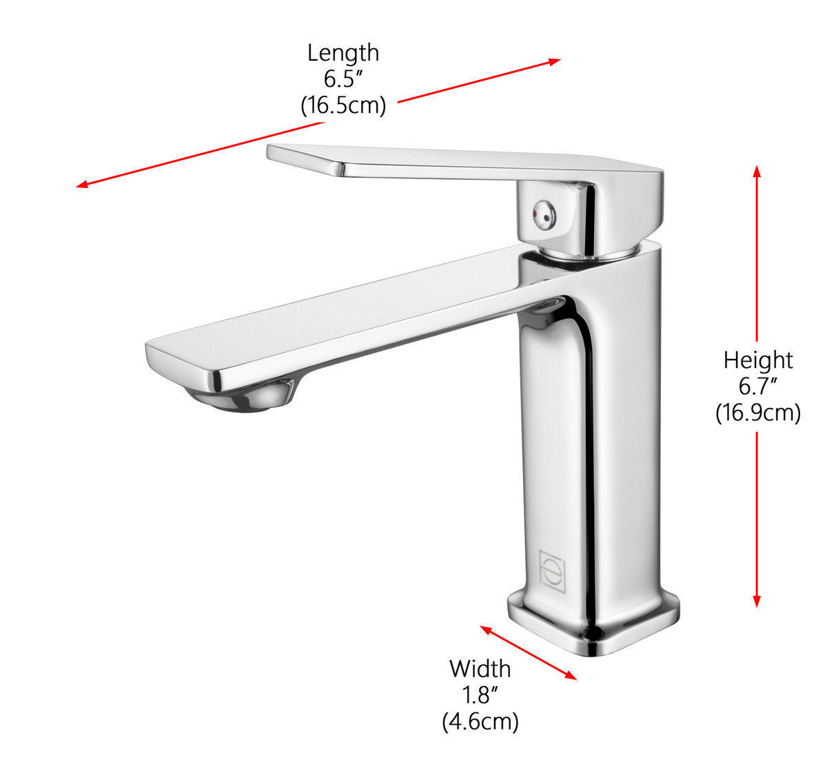 ELEGANT KITCHEN AND BATH FAV-1004PCH Lena Single Hole Single Handle Bathroom Faucet in Chrome