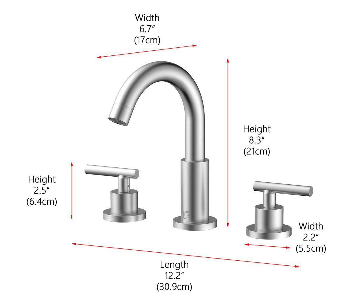ELEGANT KITCHEN AND BATH FAV-1009BNK Leah 8 inch Widespread Double Handle Bathroom Faucet in Brushed Nickel