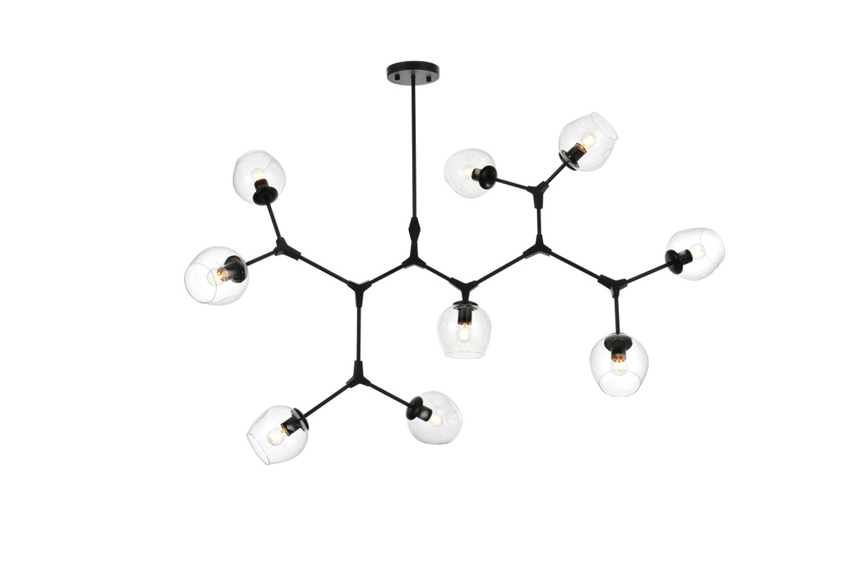 ELEGANT LIGHTING 1712G60BK Cavoli 60 inch Chandelier in Black