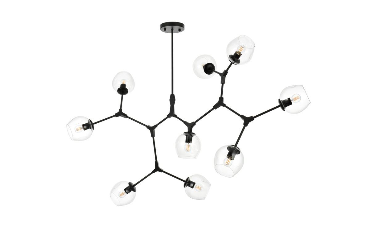 ELEGANT LIGHTING 1712G60BK Cavoli 60 inch Chandelier in Black