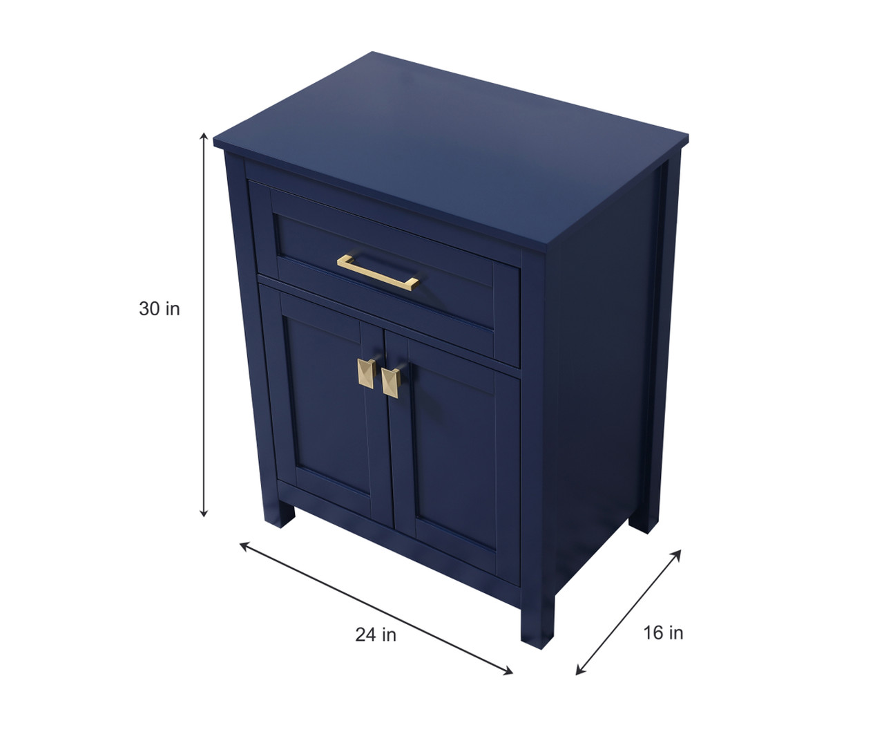 ELEGANT KITCHEN AND BATH SC012430BL 24 Inch Wide Bathroom Storage Freestanding Cabinet In Blue ELEGANT KITCHEN AND BATH SC012430BL 24 Inch Wide Bathroom Storage Freestanding Cabinet In Blue