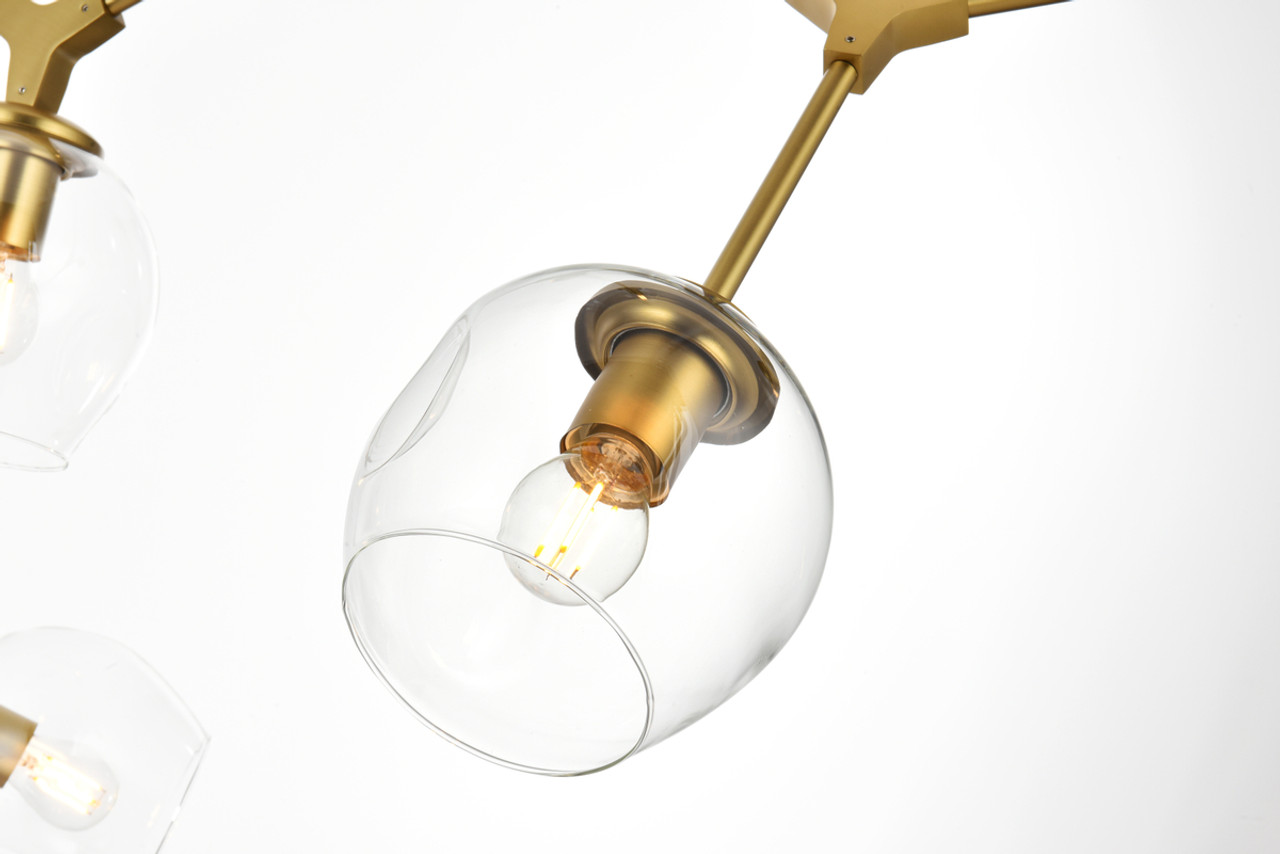 ELEGANT LIGHTING 1712G60BR Cavoli 60 inch Chandelier in Brass
