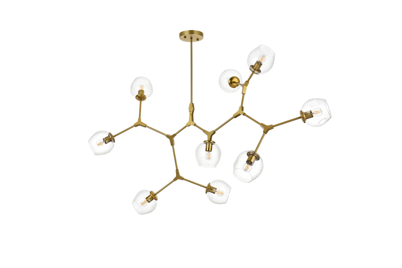 ELEGANT LIGHTING 1712G60BR Cavoli 60 inch Chandelier in Brass