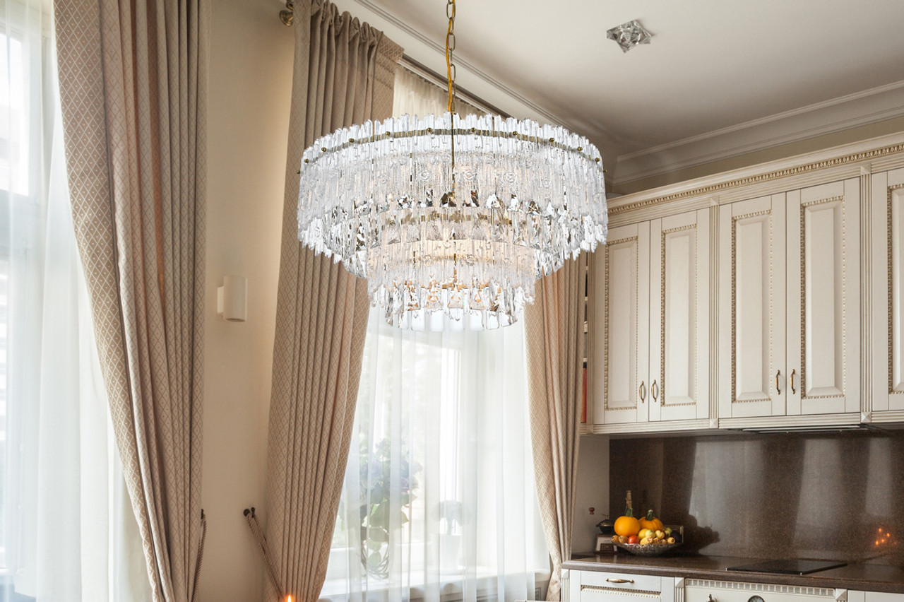 ELEGANT LIGHTING 1780D21SG Emilia 21 inch Pendant Light in Satin Gold ELEGANT LIGHTING 1780D21SG Emilia 21 inch Pendant Light in Satin Gold