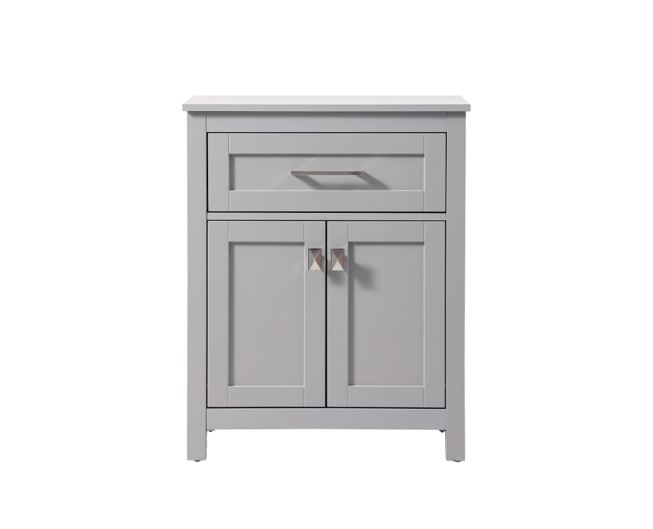 ELEGANT KITCHEN AND BATH SC012430GR 24 Inch Wide Bathroom Storage Freestanding Cabinet In Grey