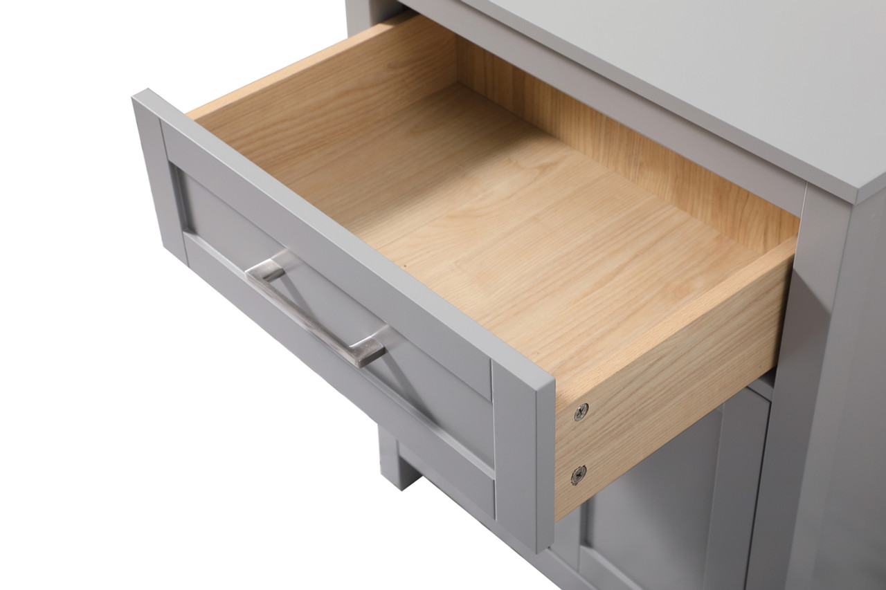 ELEGANT KITCHEN AND BATH SC012430GR 24 Inch Wide Bathroom Storage Freestanding Cabinet In Grey