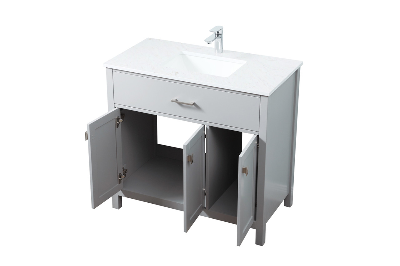 ELEGANT KITCHEN AND BATH VF28836GR 36 Inch SIngle Bathroom Vanity In Grey