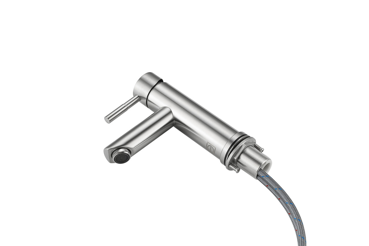 ELEGANT KITCHEN AND BATH FAV-1008BNK Mia Single Hole Single Handle Bathroom Faucet in Brushed Nickel
