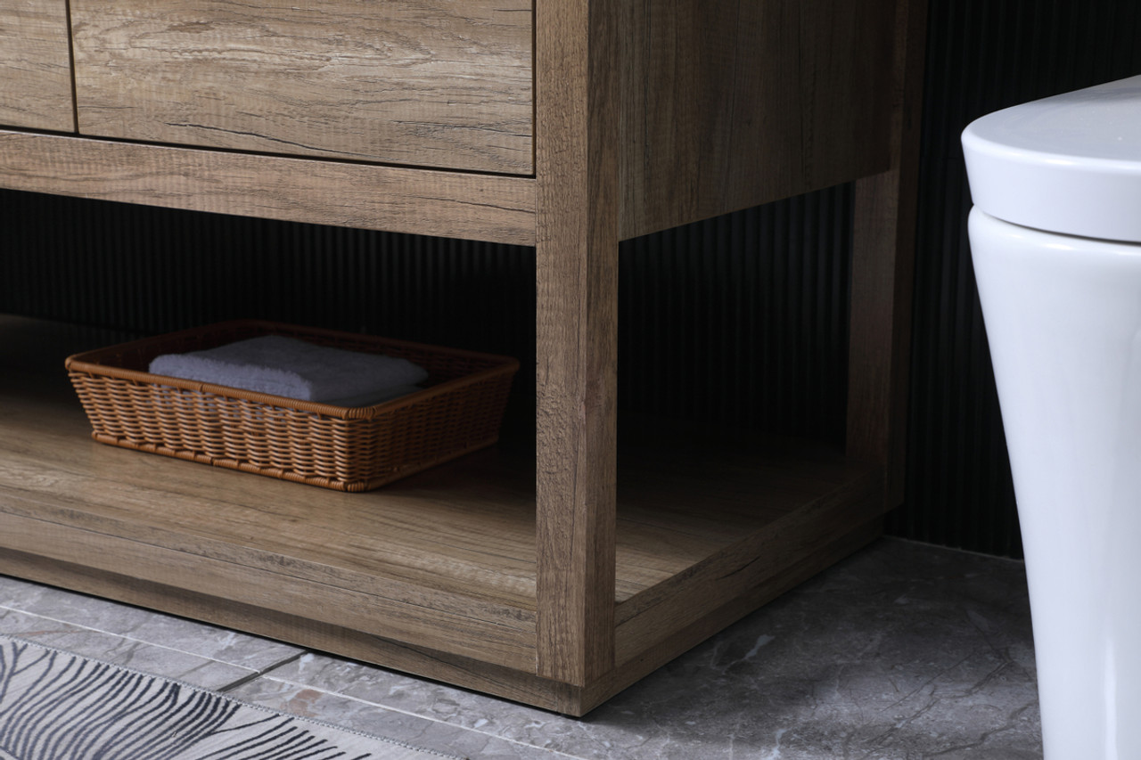 ELEGANT KITCHEN AND BATH VF19254NT 54 Inch SIngle Bathroom Vanity In Natural Oak