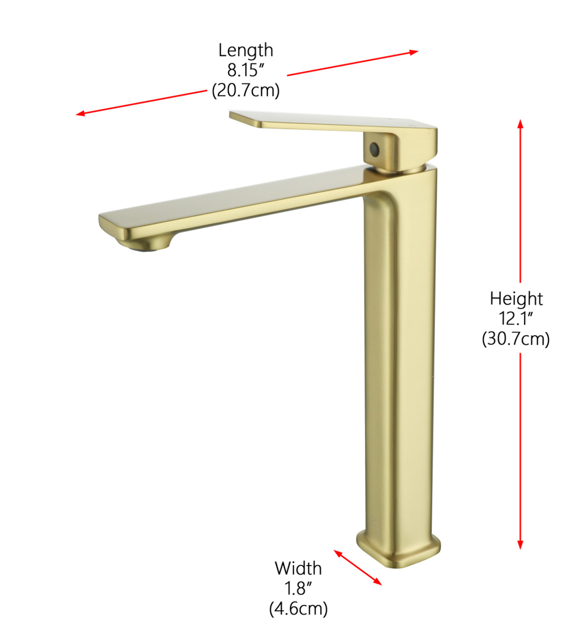 ELEGANT KITCHEN AND BATH FAV-1005BGD Lena Single Hole Single Handle Bathroom Faucet in Brushed Gold