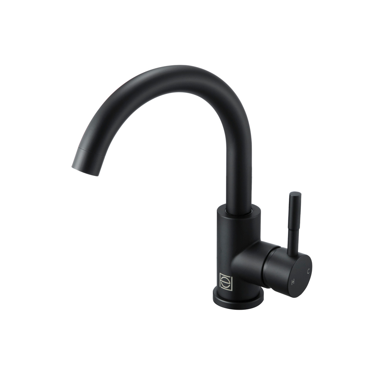 ELEGANT KITCHEN AND BATH FAV-1003MBK Louis Single Hole Single Handle Bathroom Faucet in Matte Black