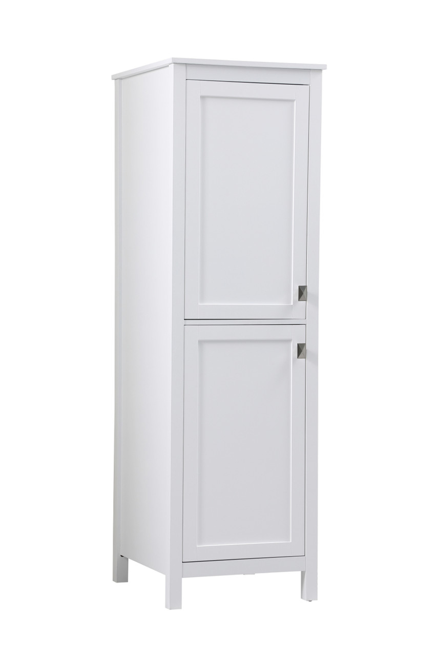 ELEGANT KITCHEN AND BATH SC012065WH 20 Inch Wide Bathroom Linen Storage Freestanding Cabinet In White
