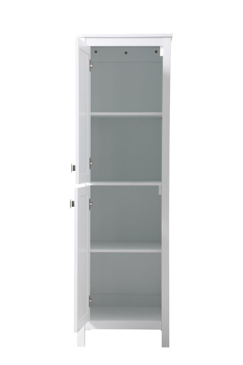 ELEGANT KITCHEN AND BATH SC012065WH 20 Inch Wide Bathroom Linen Storage Freestanding Cabinet In White