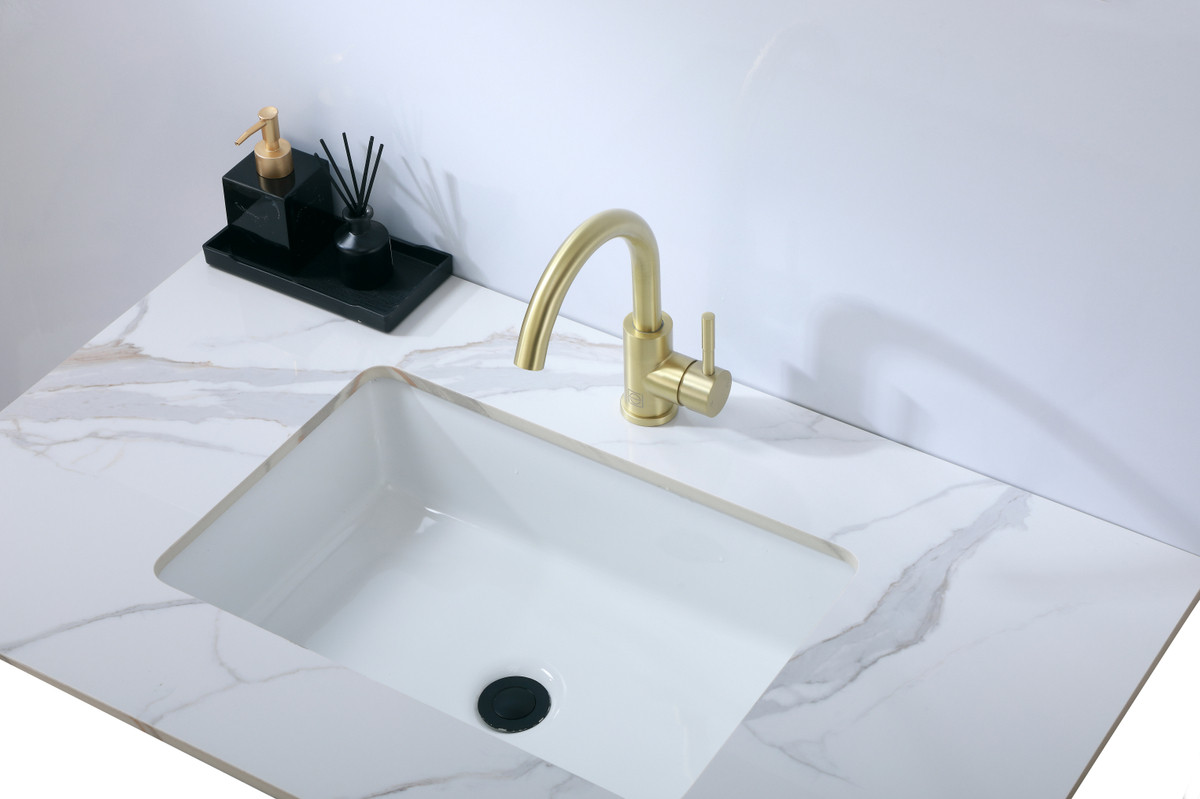 ELEGANT KITCHEN AND BATH FAV-1003BGD Louis Single Hole Single Handle Bathroom Faucet in Brushed Gold