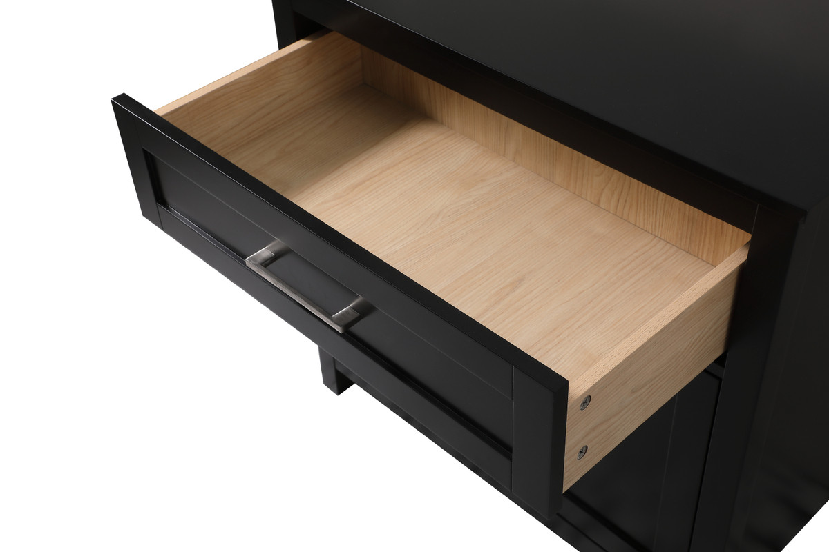 ELEGANT KITCHEN AND BATH SC013030BK 30 Inch Wide Bathroom Storage Freestanding Cabinet In Black