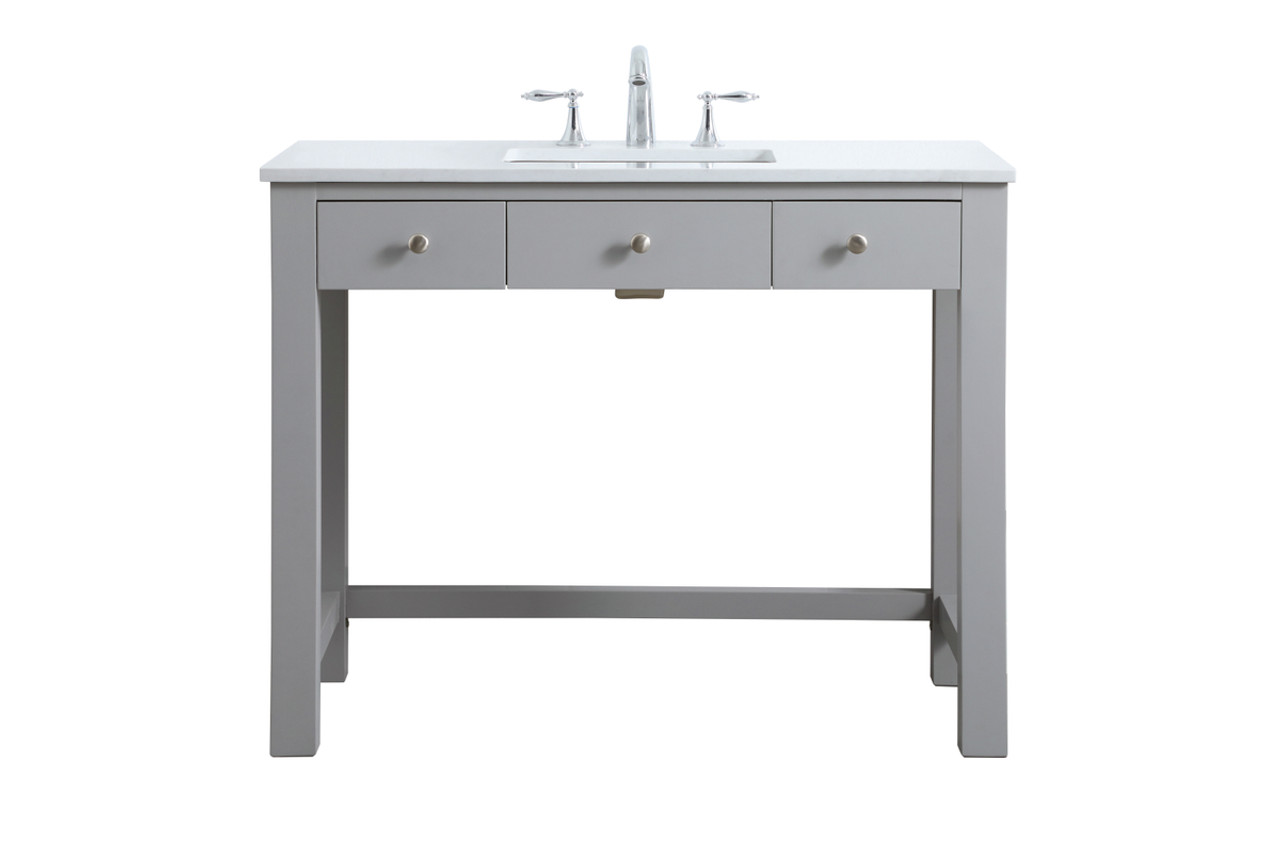 ELEGANT KITCHEN AND BATH VF14842GR 42 Inch ADA Compliant Bathroom Vanity In Grey