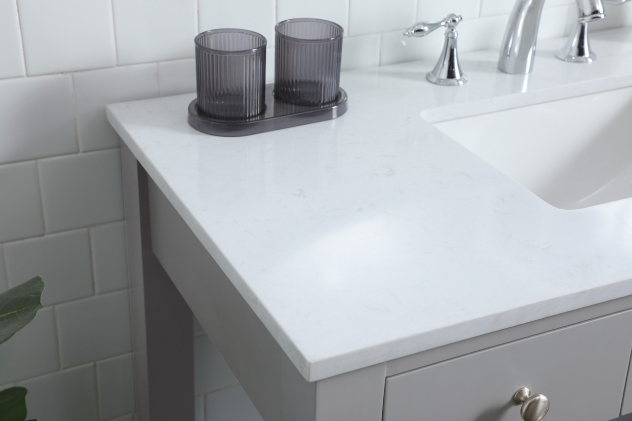 ELEGANT KITCHEN AND BATH VF14842GR 42 Inch ADA Compliant Bathroom Vanity In Grey
