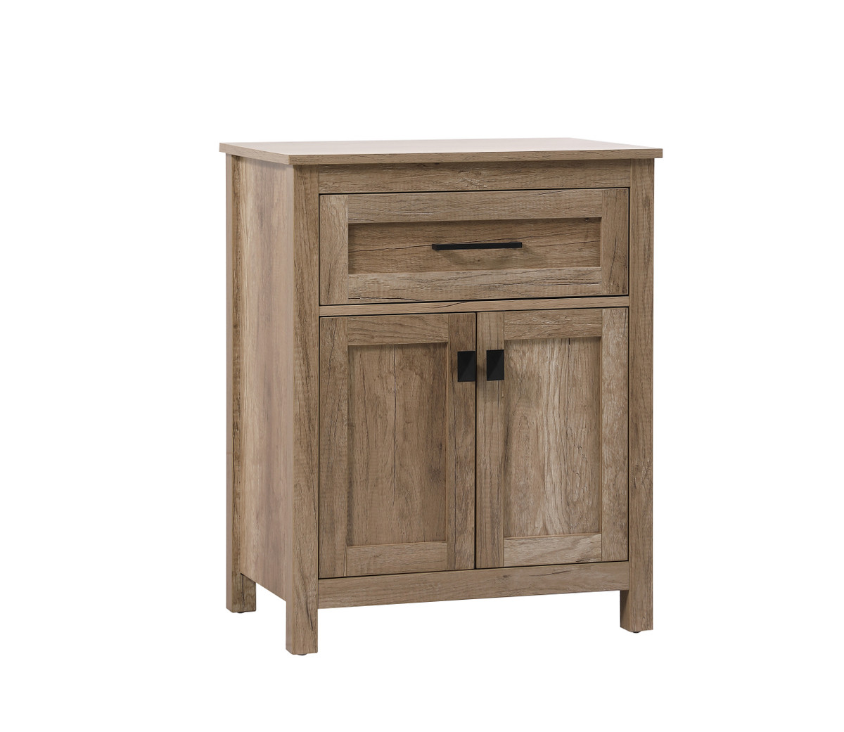 ELEGANT KITCHEN AND BATH SC012430NT 24 Inch Wide Bathroom Storage Freestanding Cabinet In Natural Oak