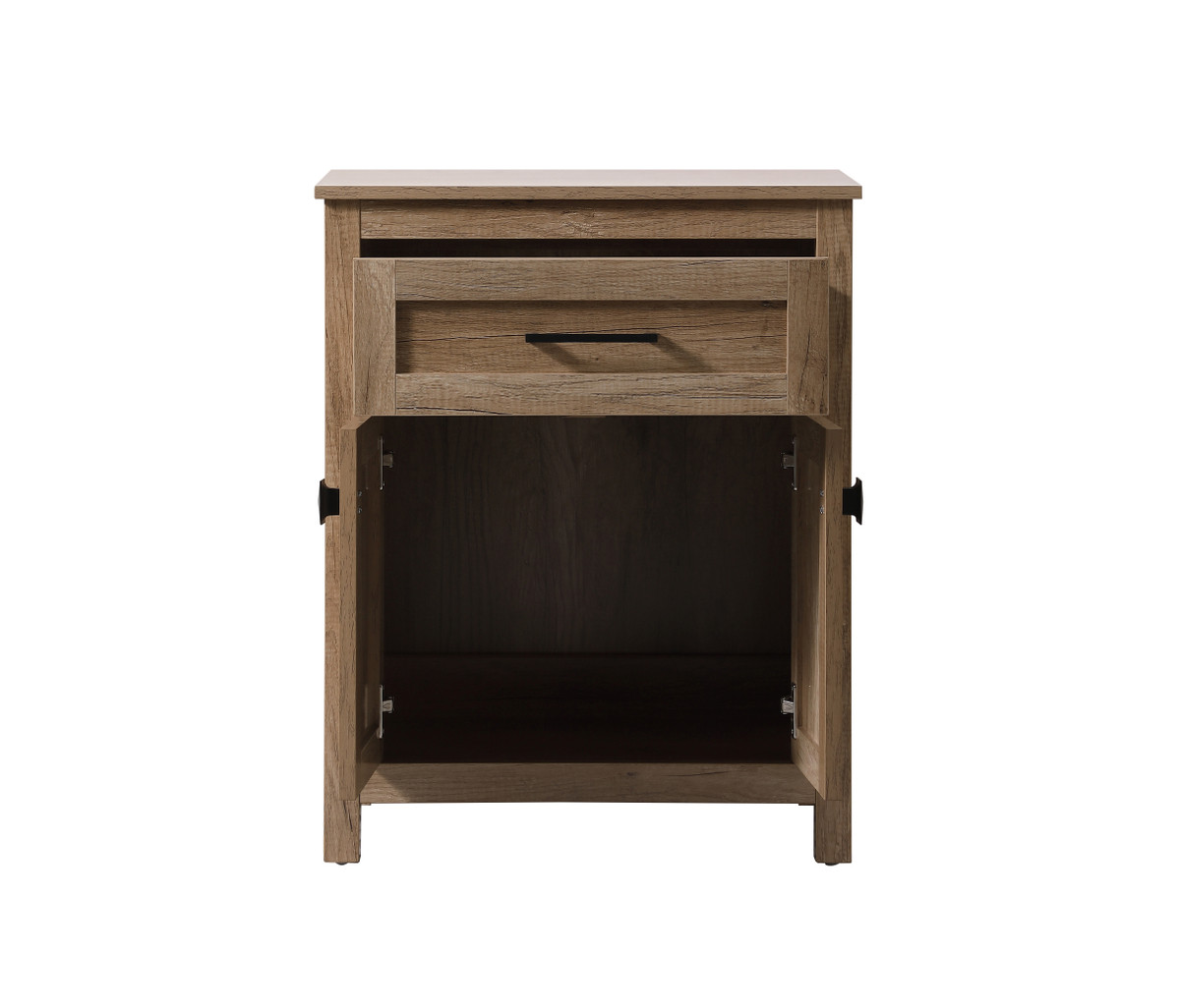 ELEGANT KITCHEN AND BATH SC012430NT 24 Inch Wide Bathroom Storage Freestanding Cabinet In Natural Oak