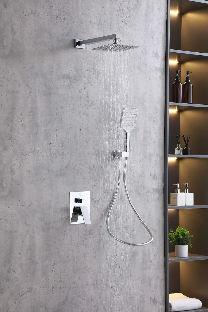 ELEGANT KITCHEN AND BATH FAS-9003PCH Petar Complete Shower Faucet System with Rough-in Valve in Chrome