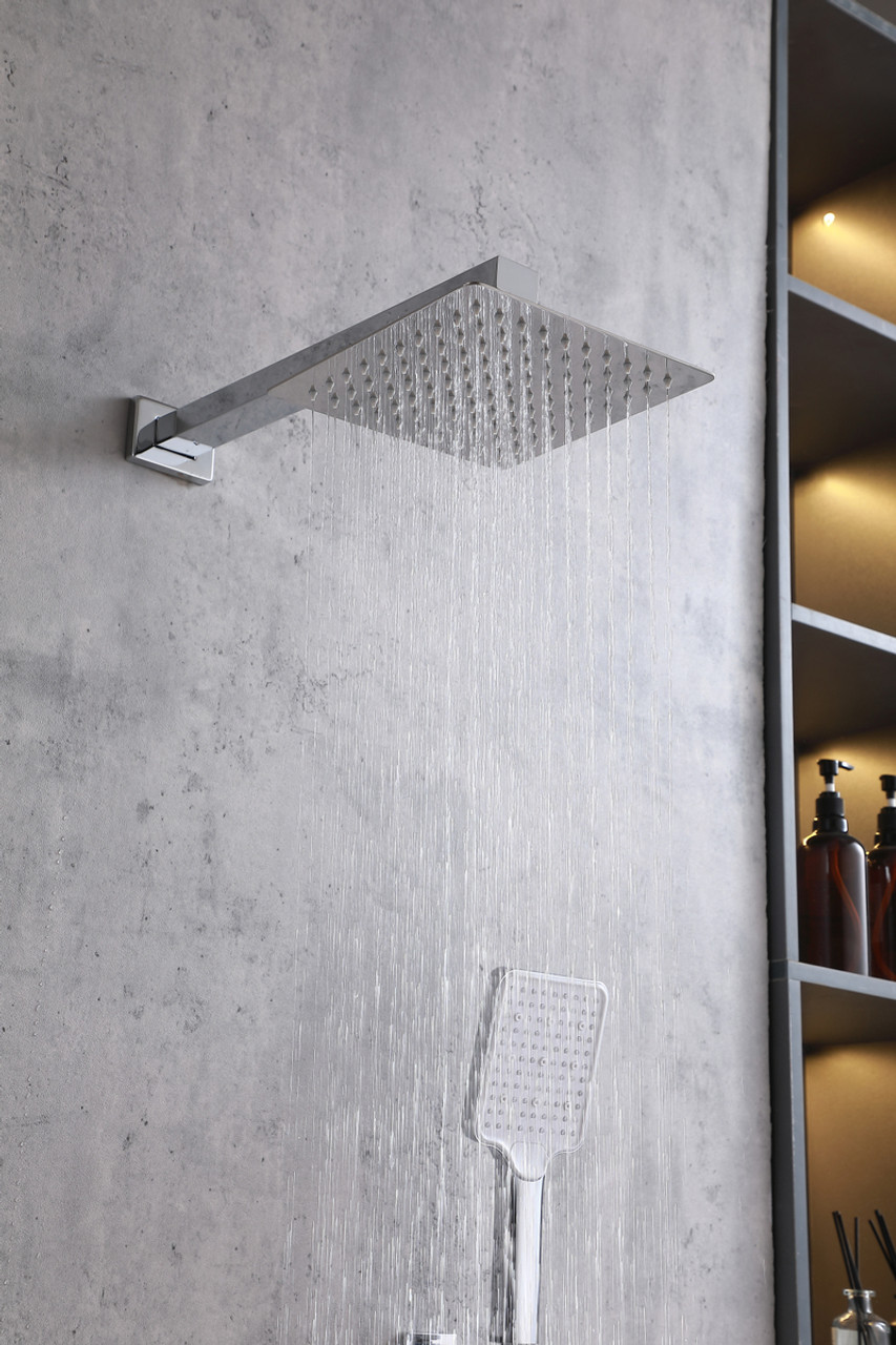 ELEGANT KITCHEN AND BATH FAS-9003PCH Petar Complete Shower Faucet System with Rough-in Valve in Chrome