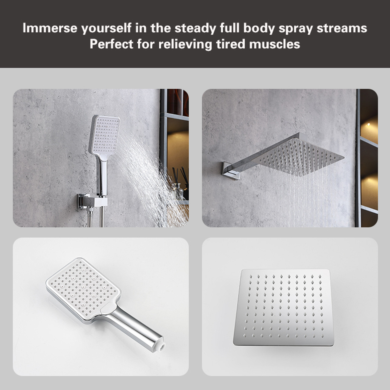 ELEGANT KITCHEN AND BATH FAS-9003PCH Petar Complete Shower Faucet System with Rough-in Valve in Chrome