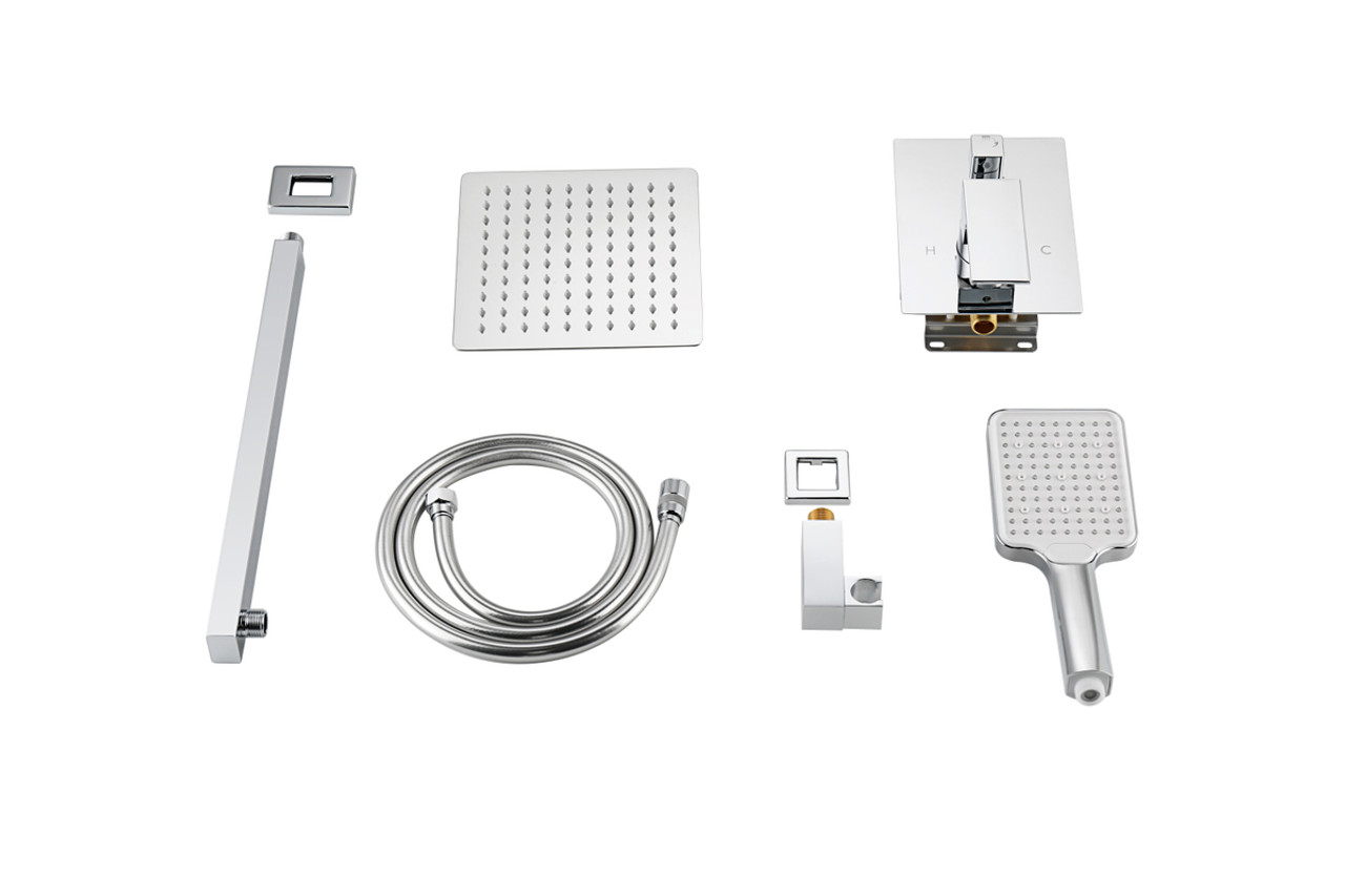 ELEGANT KITCHEN AND BATH FAS-9003PCH Petar Complete Shower Faucet System with Rough-in Valve in Chrome