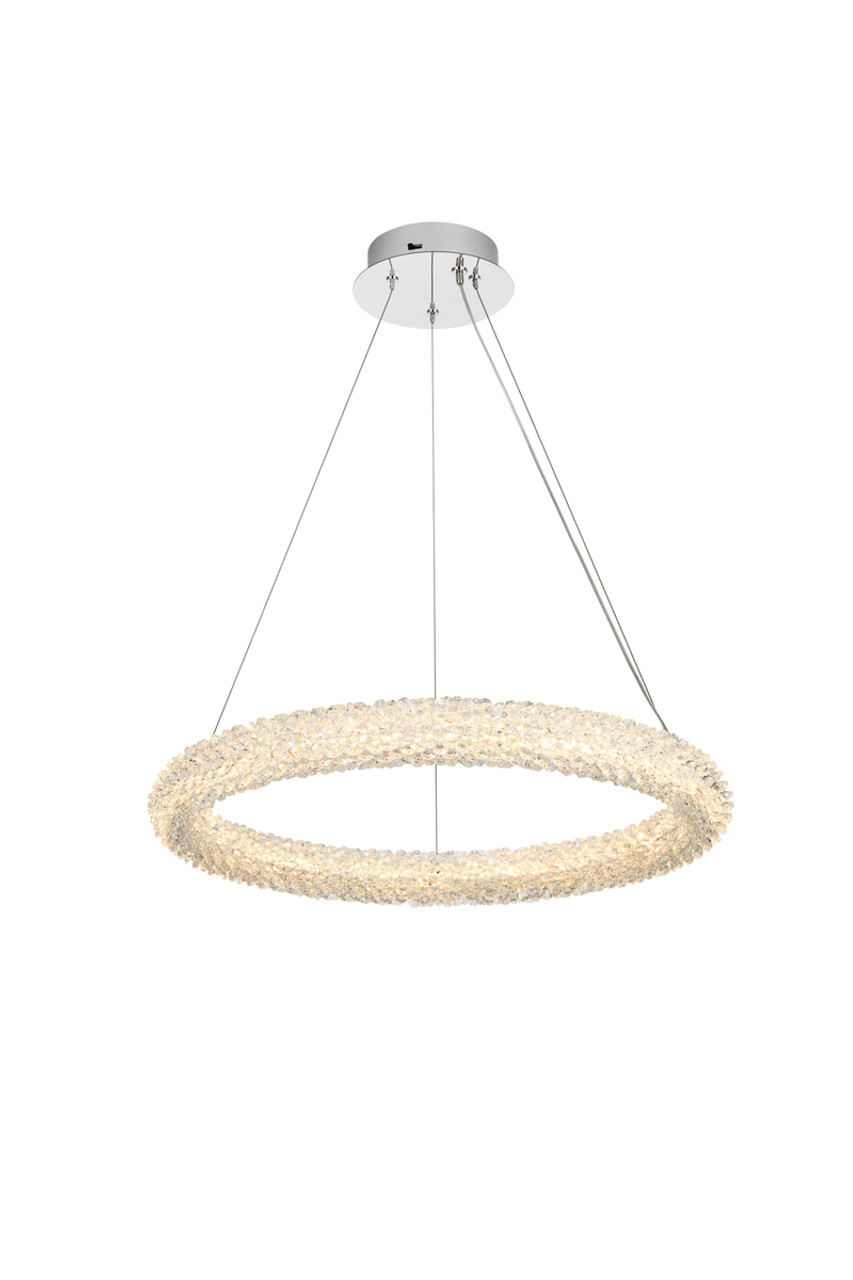ELEGANT LIGHTING 3800D23C Bowen 24 inch Adjustable LED Chandelier in Chrome