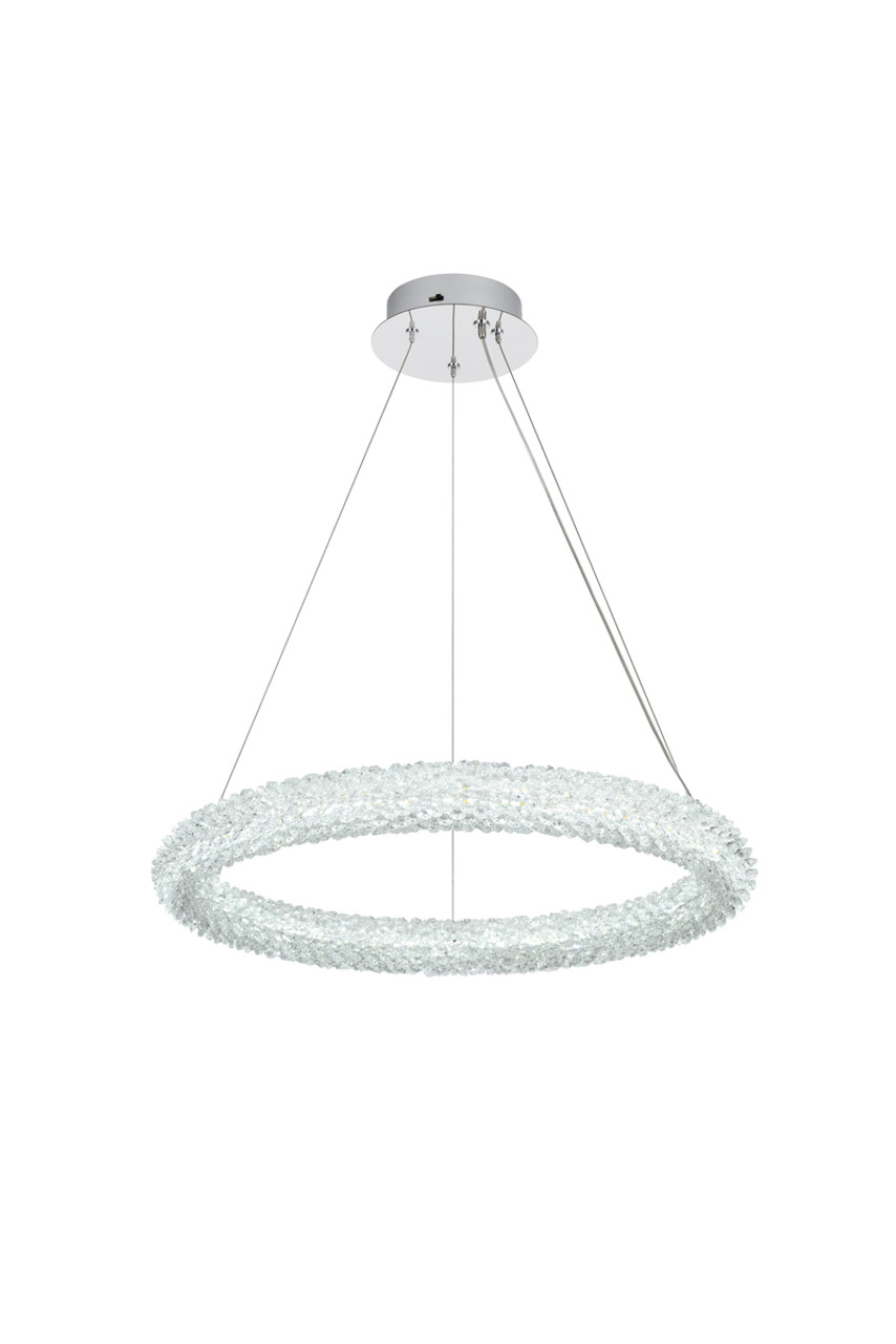 ELEGANT LIGHTING 3800D23C Bowen 24 inch Adjustable LED Chandelier in Chrome