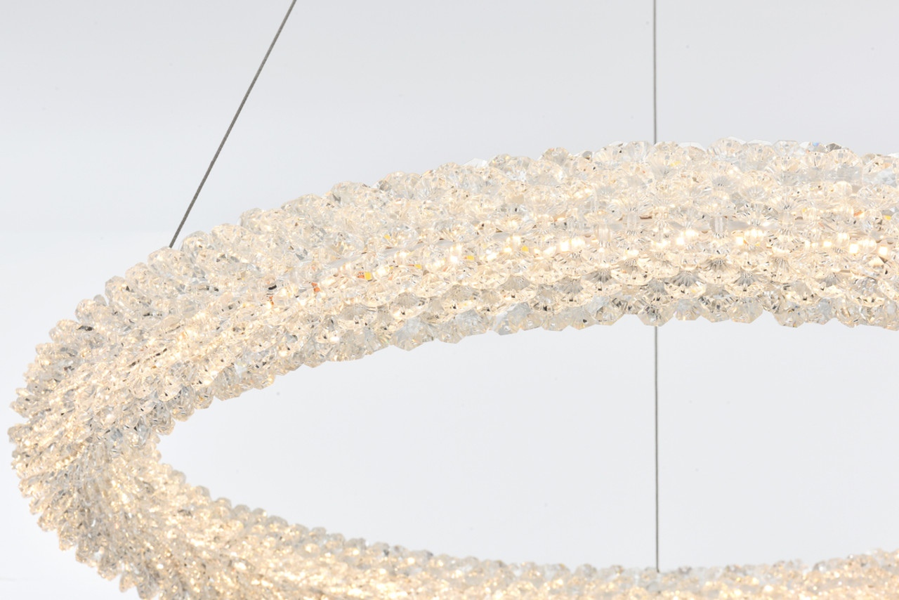 ELEGANT LIGHTING 3800D23C Bowen 24 inch Adjustable LED Chandelier in Chrome