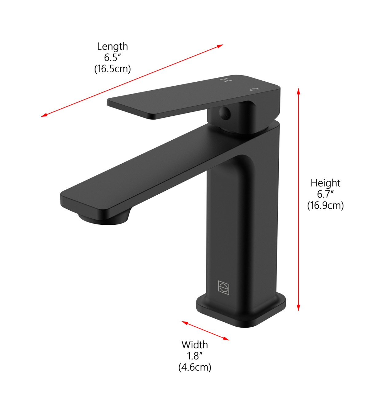 ELEGANT KITCHEN AND BATH FAV-1004MBK Lena Single Hole Single Handle Bathroom Faucet in Matte Black
