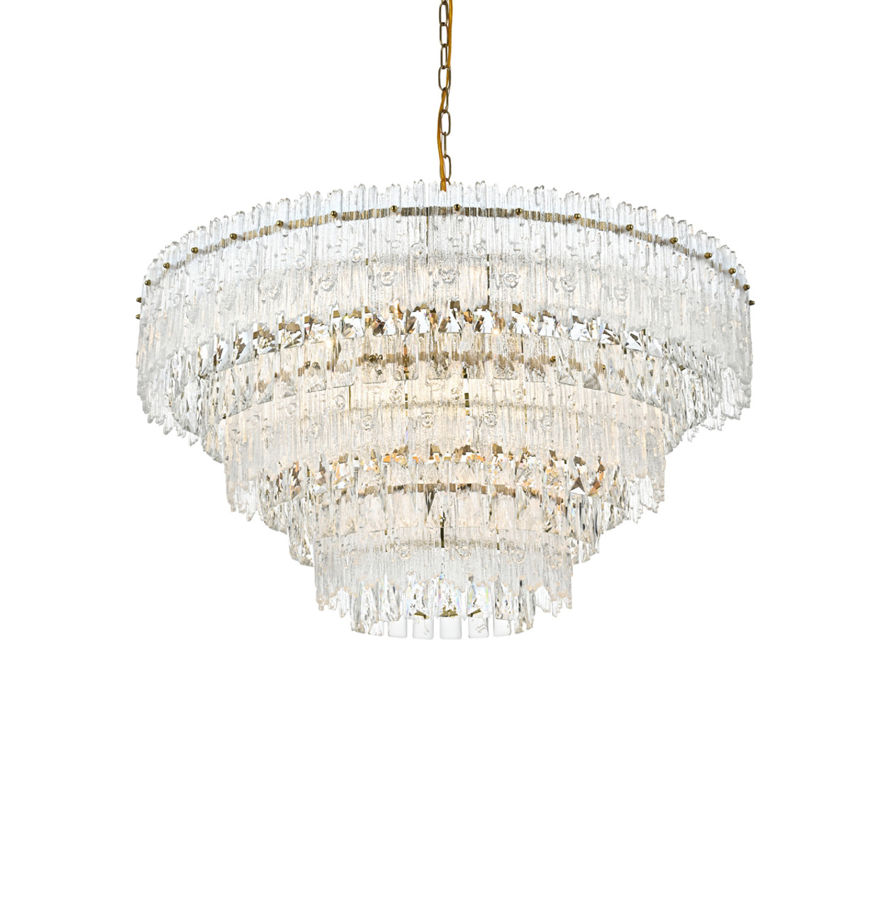 ELEGANT LIGHTING 1780D31SG Emilia 31 inch Pendant Light in Satin Gold