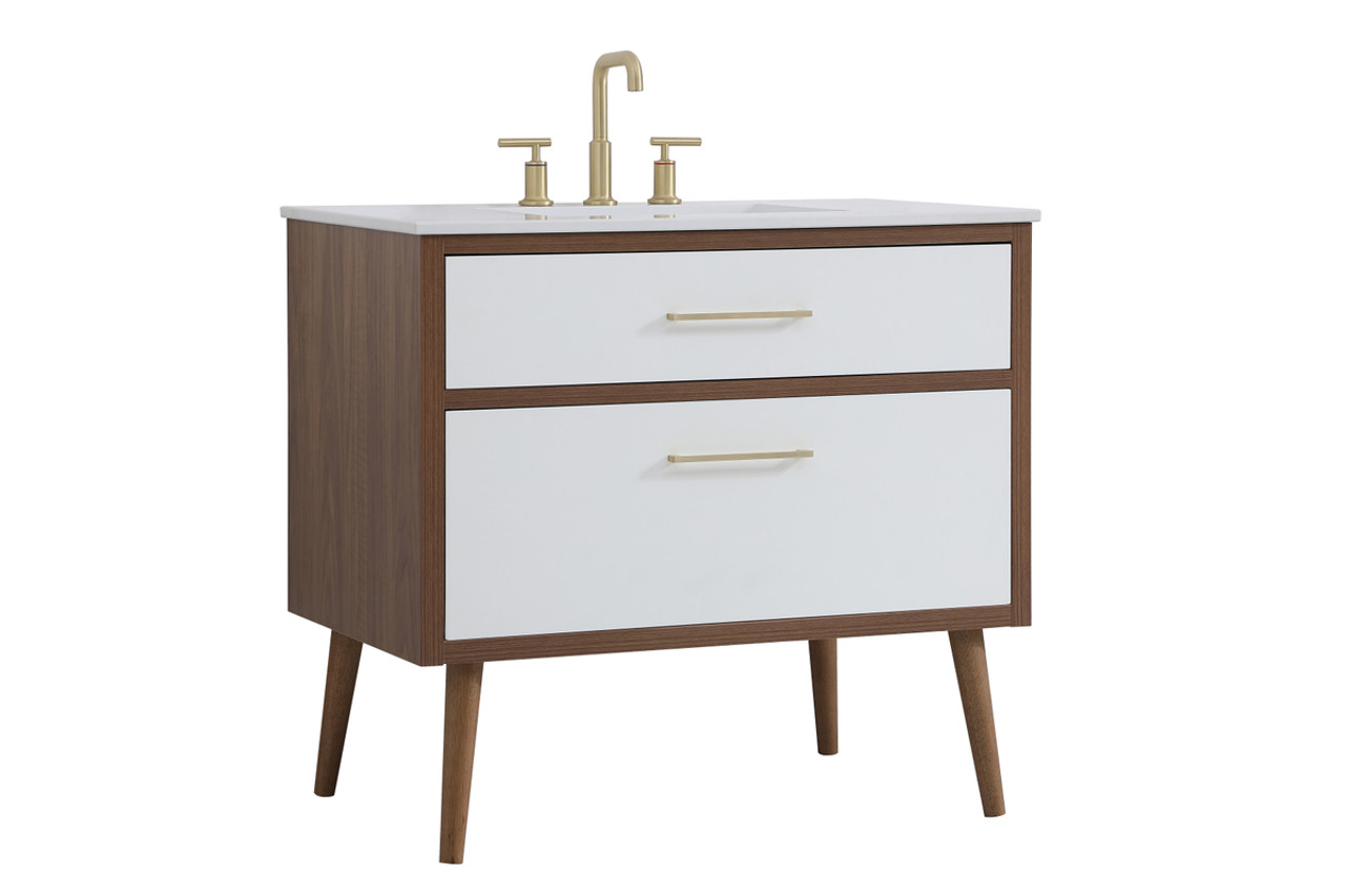 ELEGANT KITCHEN AND BATH VF41036WH 36 inch bathroom vanity in White
