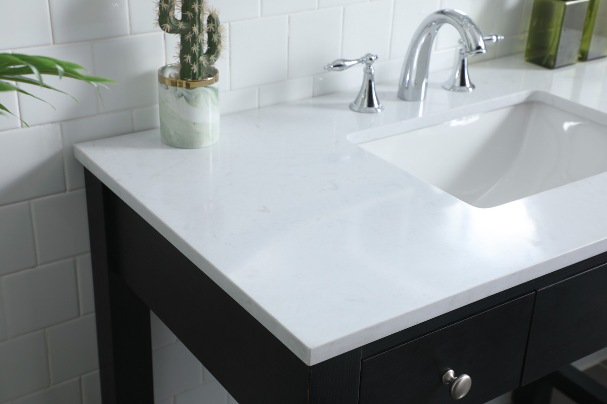 ELEGANT KITCHEN AND BATH VF14842MBK 42 Inch ADA Compliant Bathroom Vanity In Black