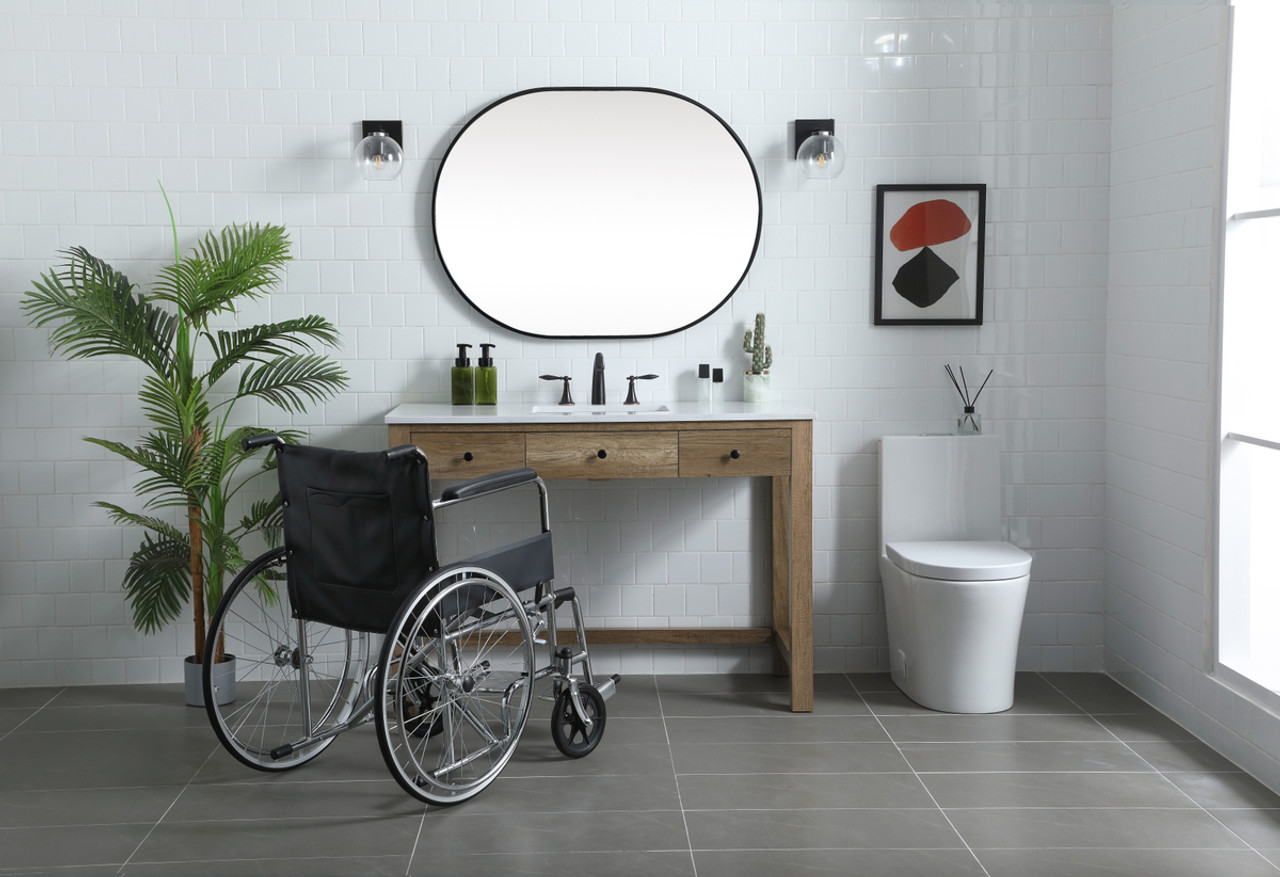 ELEGANT KITCHEN AND BATH VF14848NT 48 Inch ADA Compliant Bathroom Vanity In Natural Oak