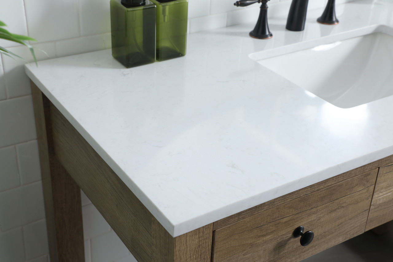 ELEGANT KITCHEN AND BATH VF14848NT 48 Inch ADA Compliant Bathroom Vanity In Natural Oak