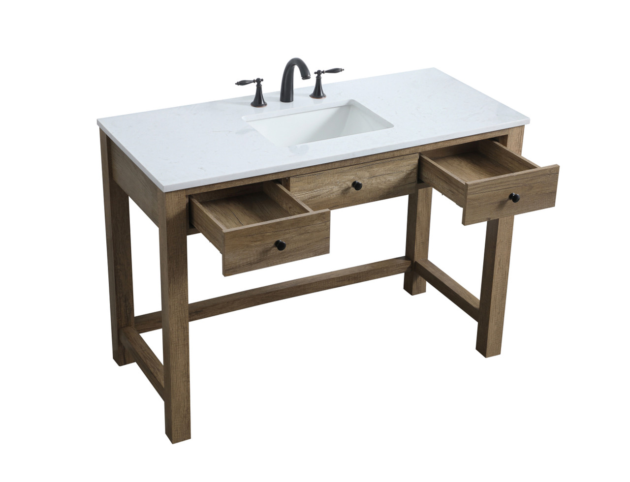 ELEGANT KITCHEN AND BATH VF14848NT 48 Inch ADA Compliant Bathroom Vanity In Natural Oak