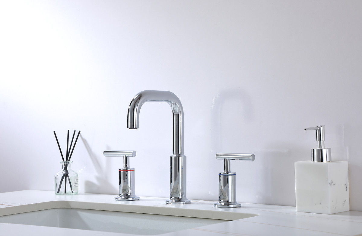 ELEGANT KITCHEN AND BATH FAV-1010PCH Tobias 8 inch Widespread Double Handle Bathroom Faucet in Chrome