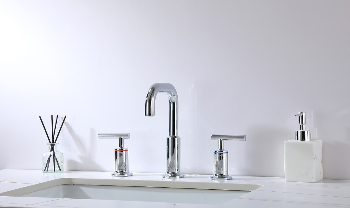 ELEGANT KITCHEN AND BATH FAV-1010PCH Tobias 8 inch Widespread Double Handle Bathroom Faucet in Chrome