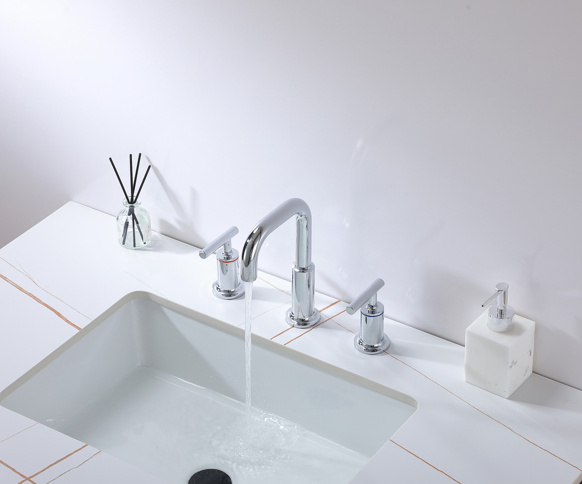 ELEGANT KITCHEN AND BATH FAV-1010PCH Tobias 8 inch Widespread Double Handle Bathroom Faucet in Chrome