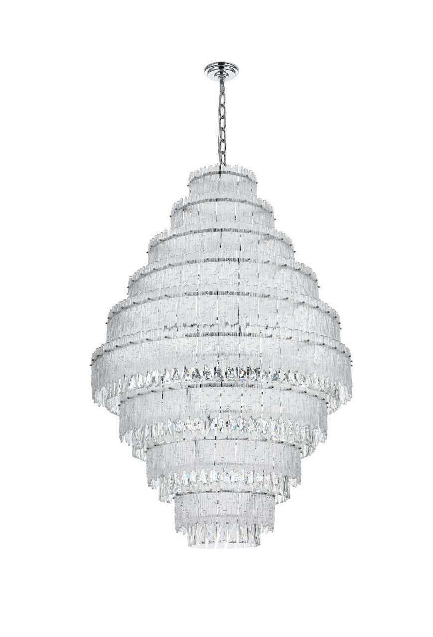 ELEGANT LIGHTING 1780D36C Emilia 36 inch Chandelier in Chrome