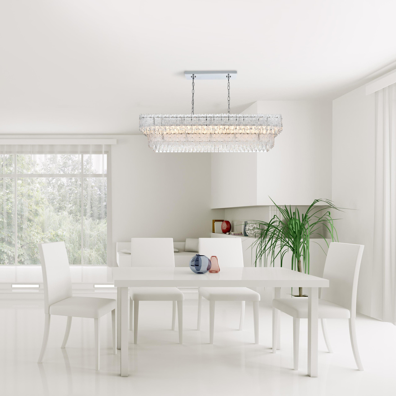 ELEGANT LIGHTING 1780G50C Emilia 50 inch Chandelier in Chrome