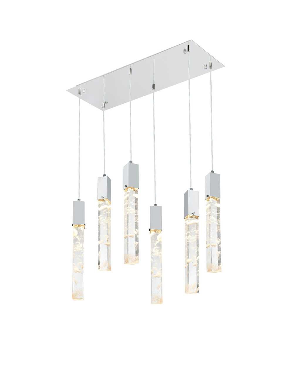 ELEGANT LIGHTING 2088D32C Aurora 32 inch Pendant in Chrome